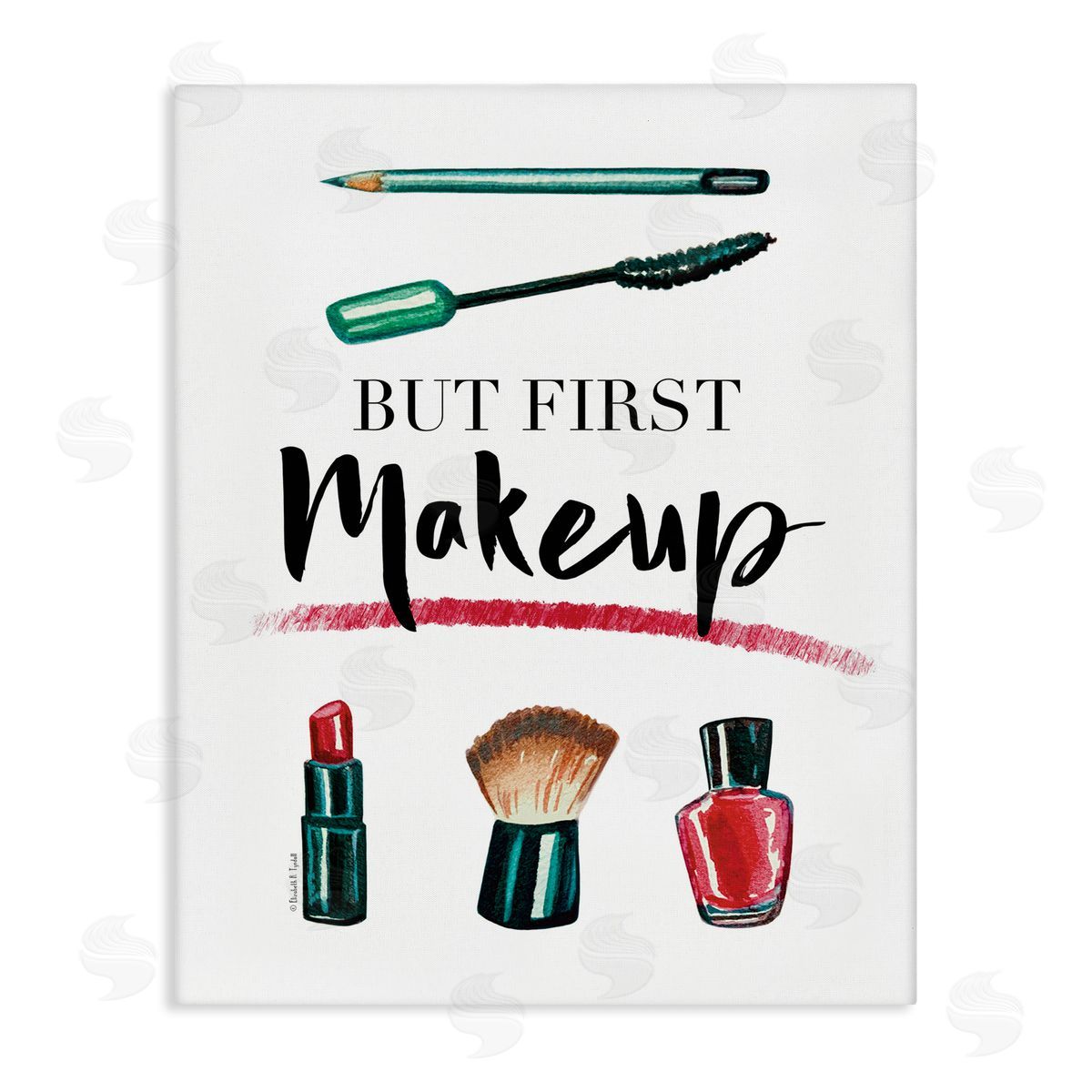 But First Makeup Canvas Wall Art, Home Decor by Elizabeth Tyndall