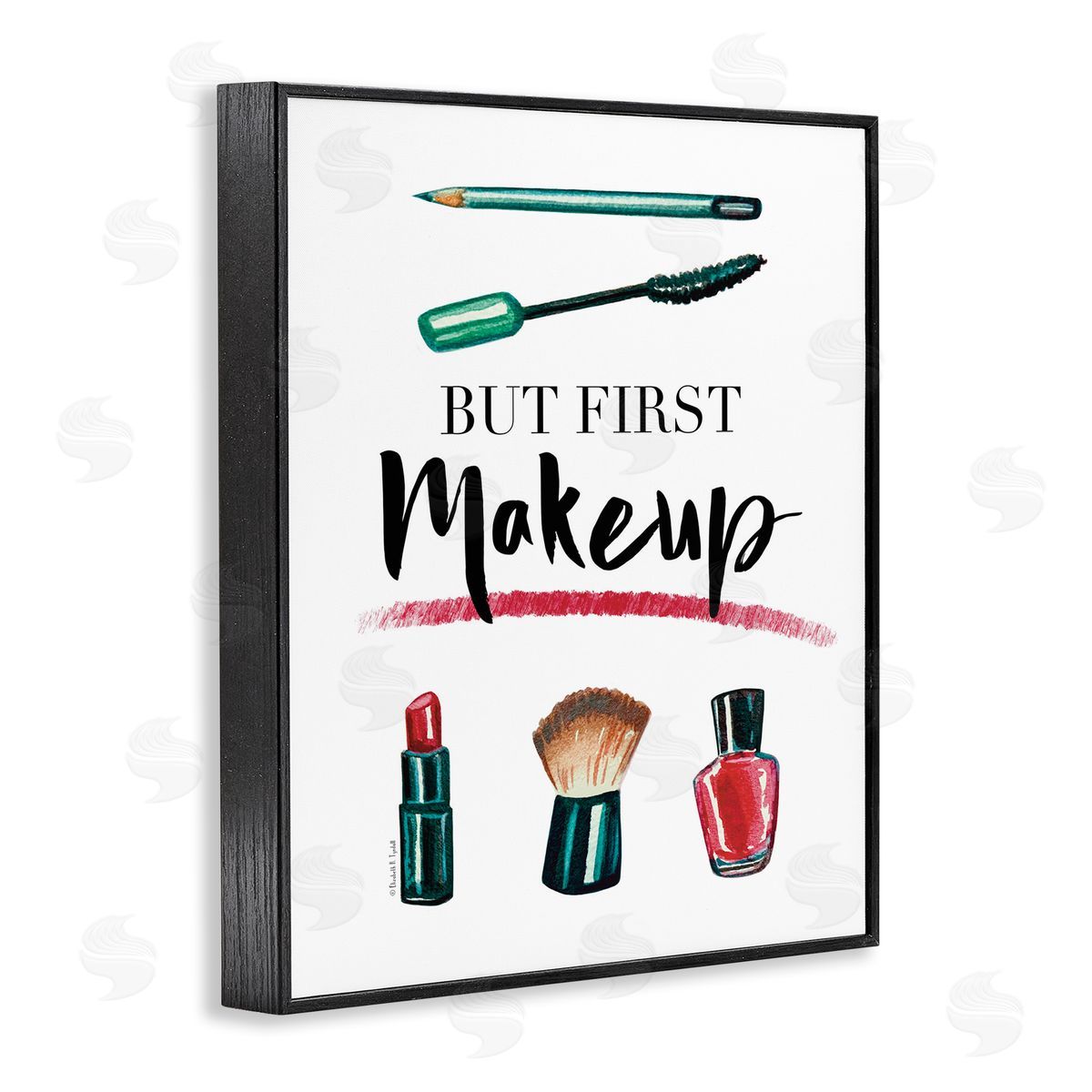 But First Makeup Black Frame Print Wall Art, Home Decor by Elizabeth Tyndall