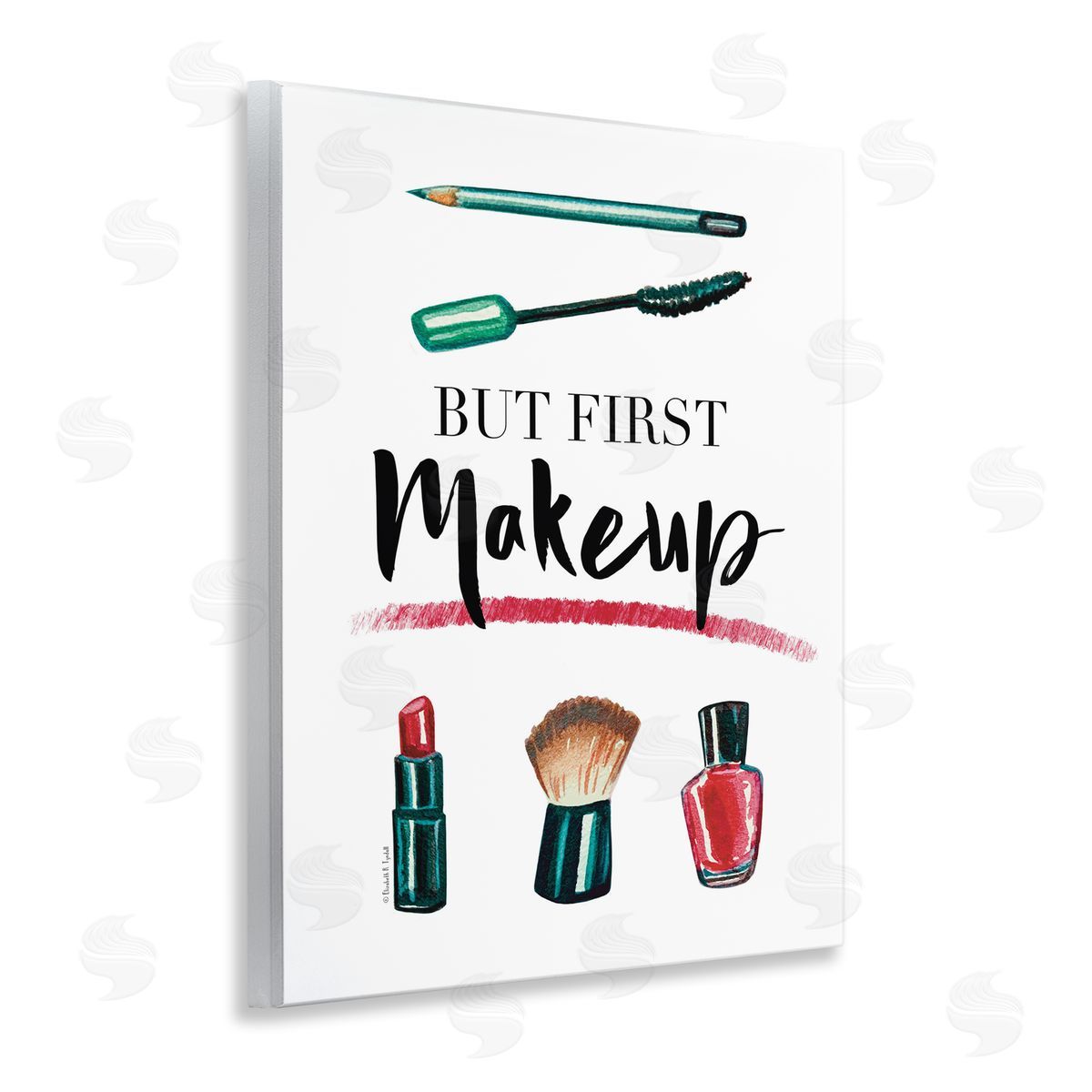 But First Makeup Wood Plaque Wall Art, Home Decor by Elizabeth Tyndall