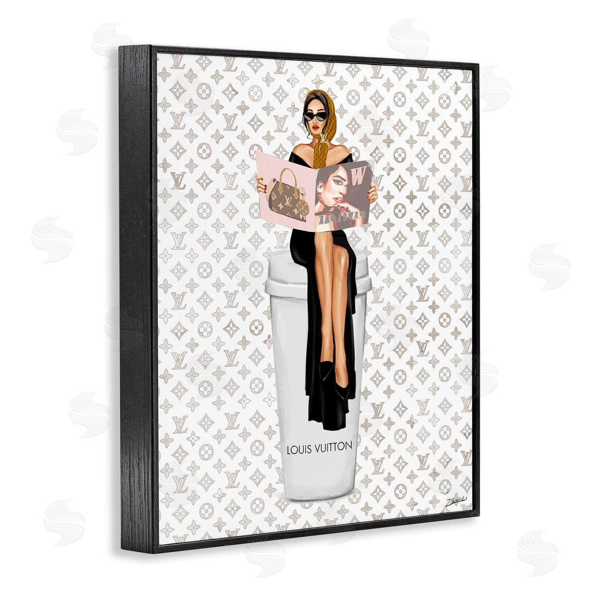High Fashion Woman Black Frame Print Wall Art, Home Decor by Ziwei Li