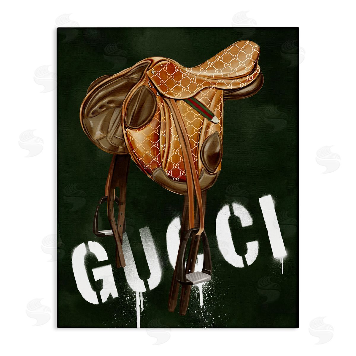 Glam Horse Saddle Canvas Wall Art, Home Decor by Ziwei Li