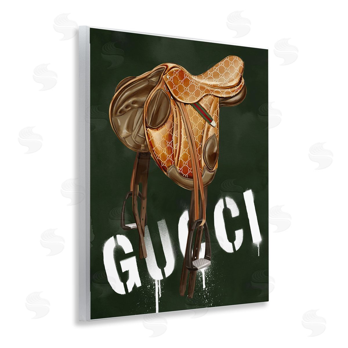 Glam Horse Saddle Wood Plaque Wall Art, Home Decor by Ziwei Li