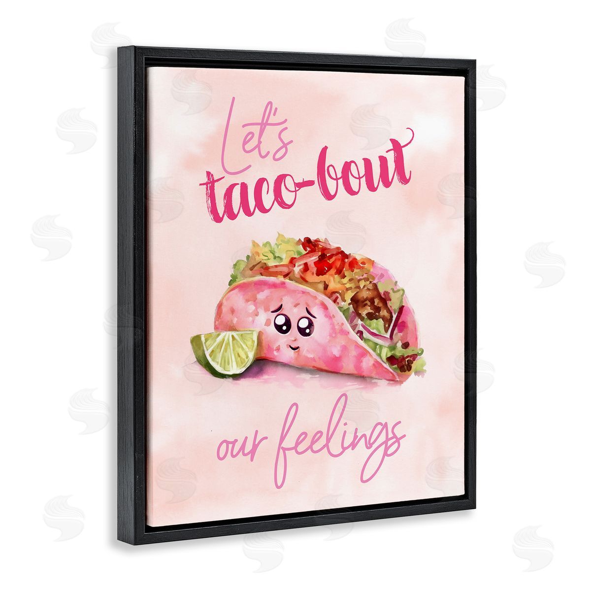 Taco-Bout Our Feelings Black Floating Frame Canvas Wall Art, Home Decor by Ziwei Li
