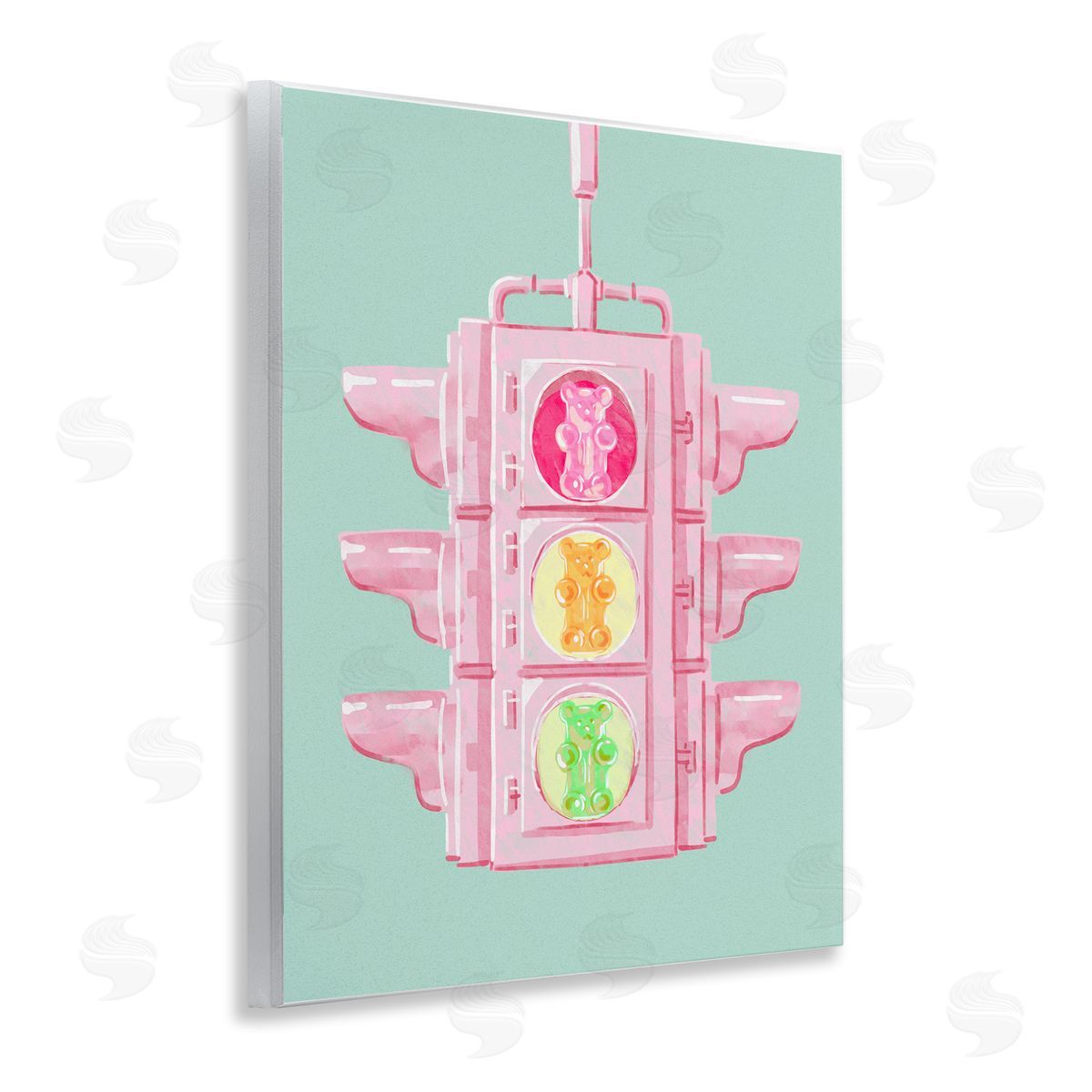Candy Bears Traffic Light Wood Plaque Wall Art, Home Decor by Ziwei Li