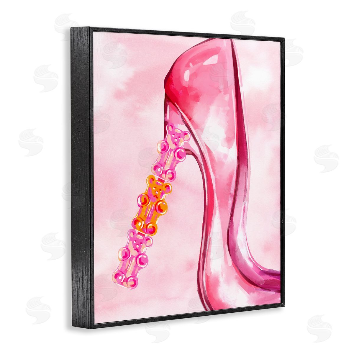 Candy Bear Heel Black Frame Print Wall Art, Home Decor by Ziwei Li
