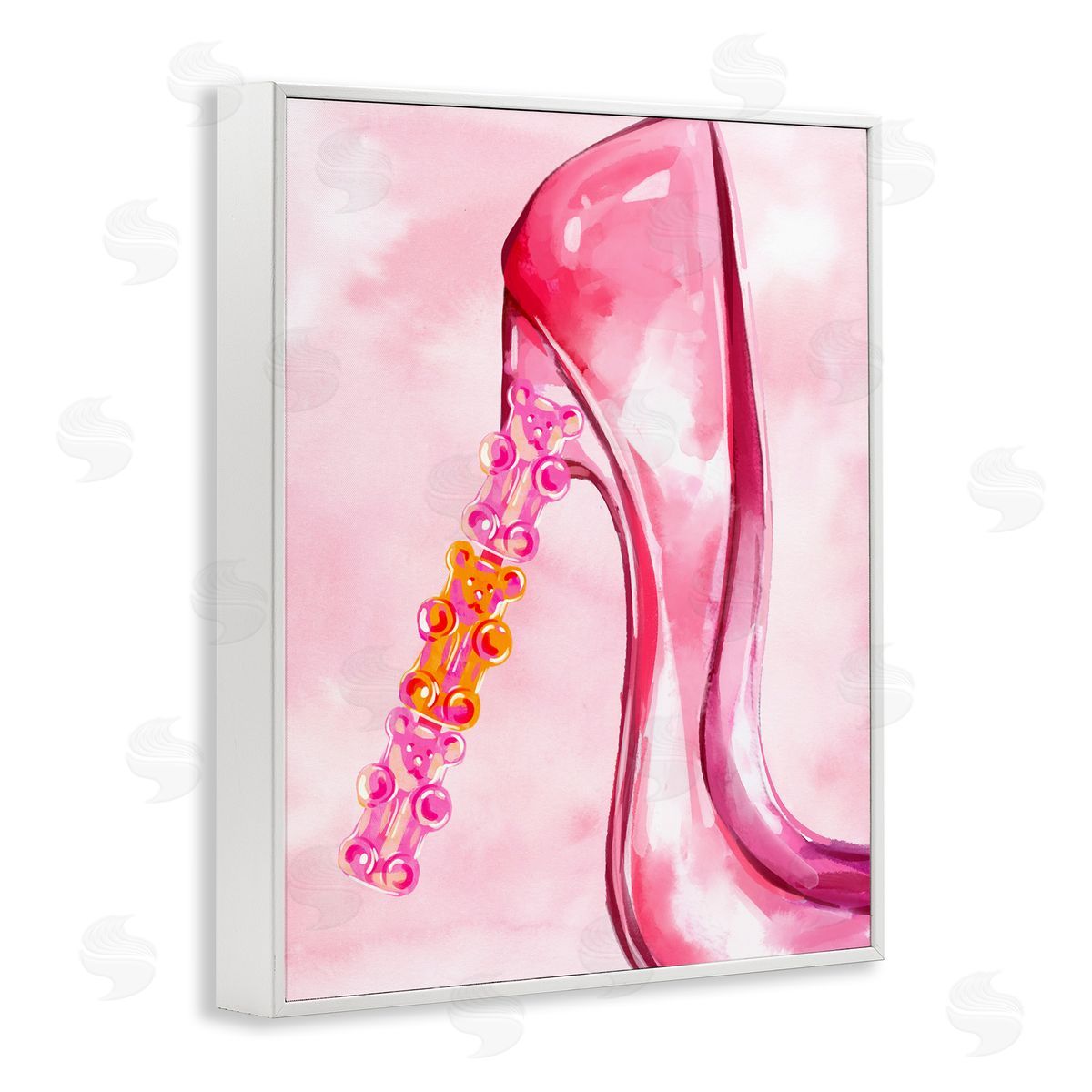 Candy Bear Heel White Frame Print Wall Art, Home Decor by Ziwei Li