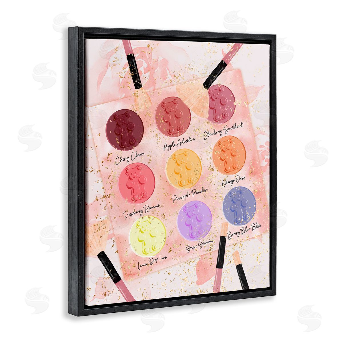 Eyeshadow Makeup Palette Black Floating Frame Canvas Wall Art, Home Decor by Ziwei Li