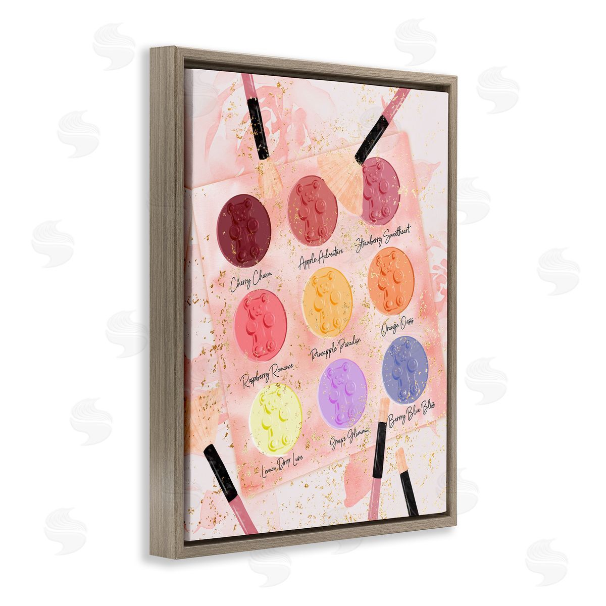 Eyeshadow Makeup Palette Brown Floating Frame Canvas Wall Art, Home Decor by Ziwei Li