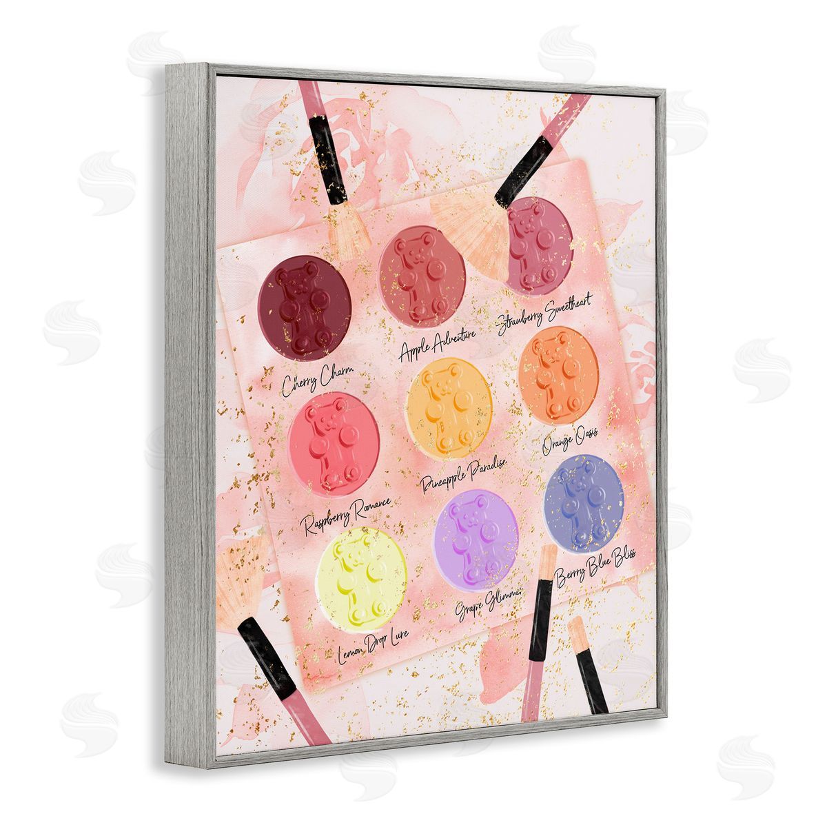 Eyeshadow Makeup Palette Grey Frame Print Wall Art, Home Decor by Ziwei Li
