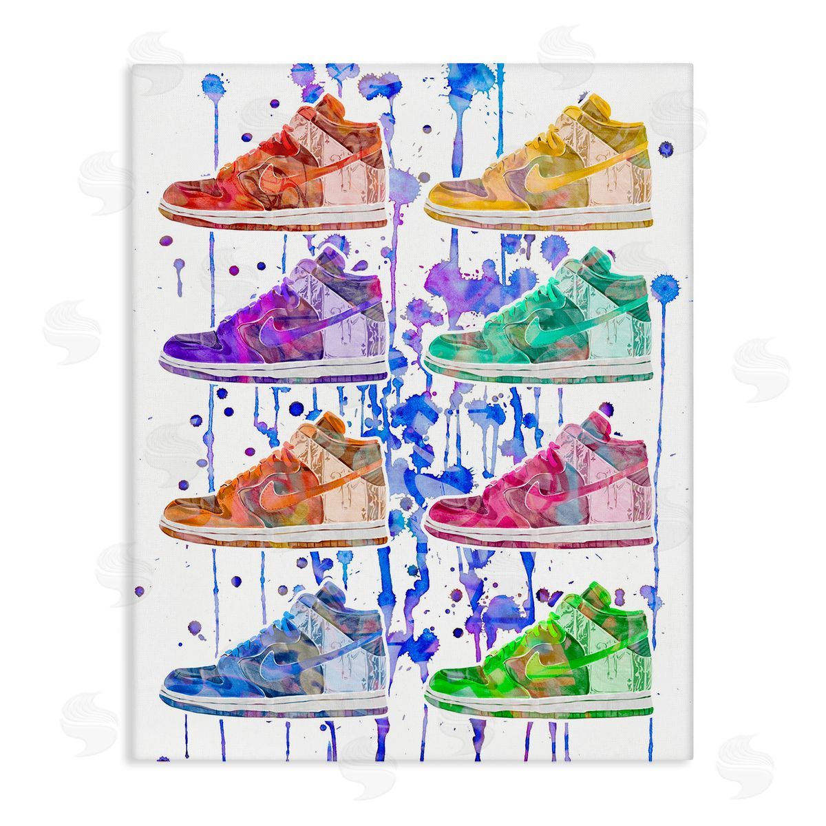 Paint Drip Sneakers Canvas Wall Art, Home Decor by Ziwei Li