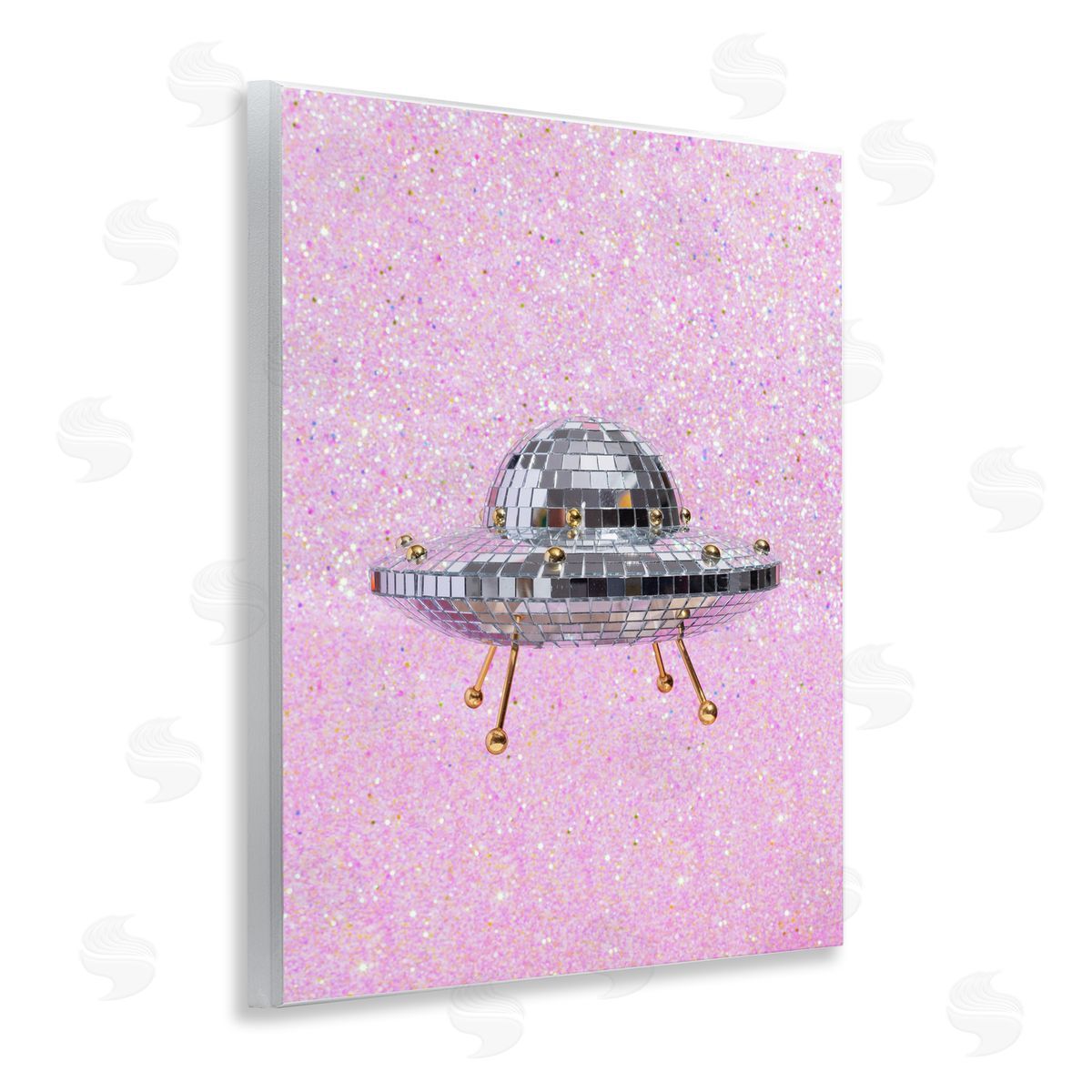 Disco Patterned UFO Wood Plaque Wall Art, Home Decor by LISH Creative