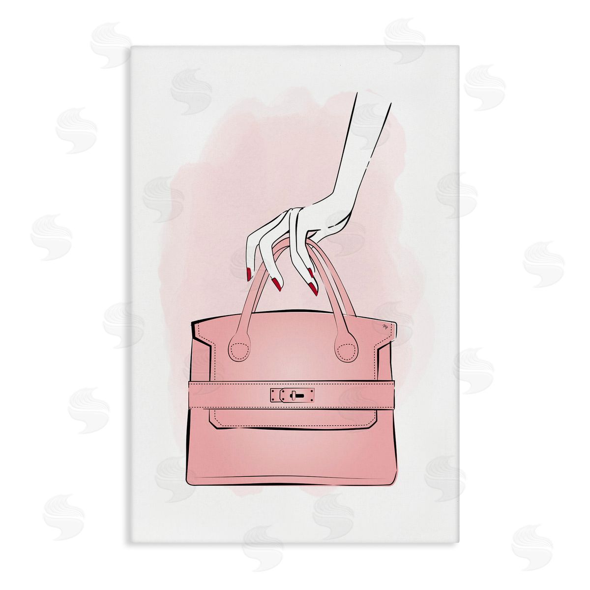 Holding Pink Purse Canvas Wall Art, Home Decor by Martina Pavlova
