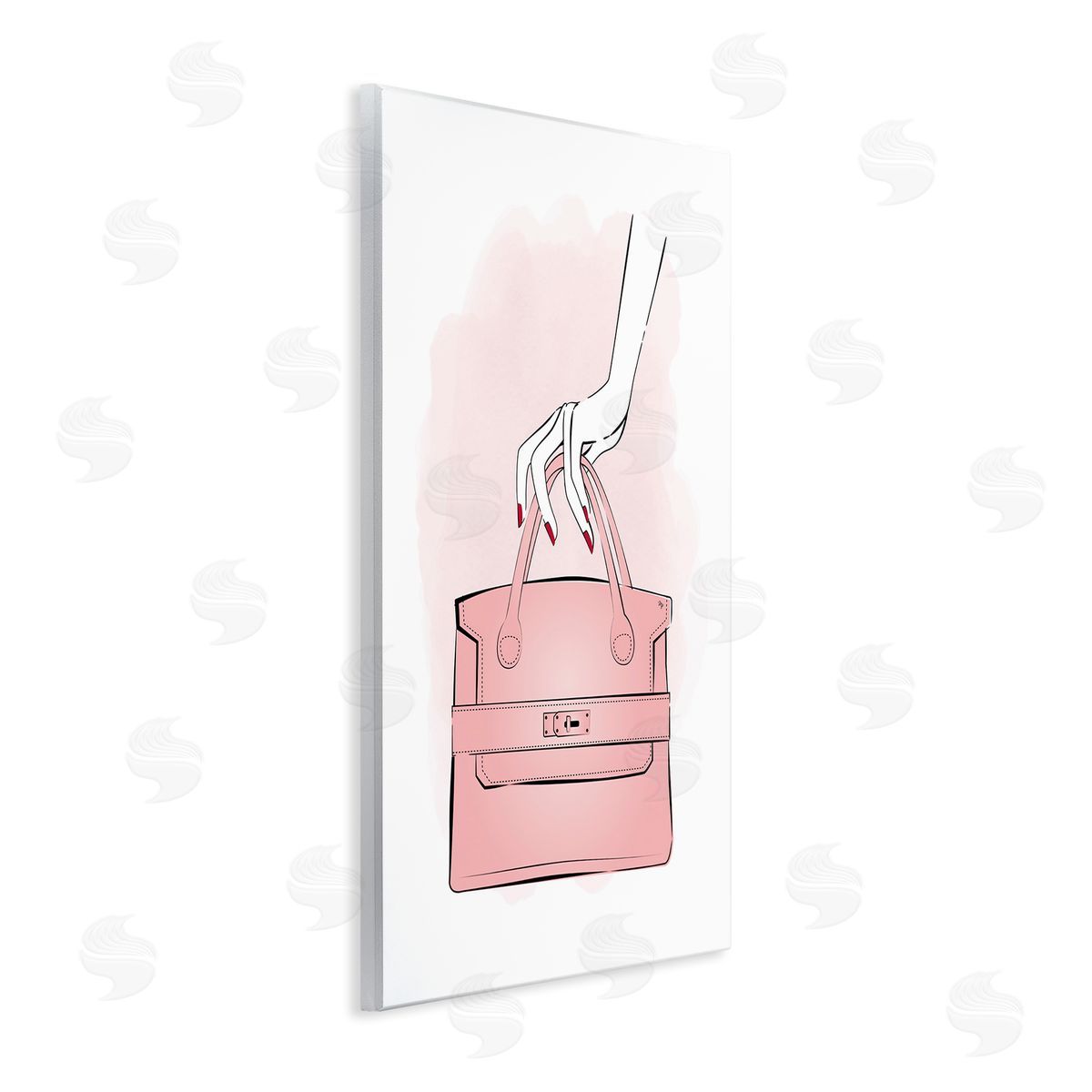 Holding Pink Purse Wood Plaque Wall Art, Home Decor by Martina Pavlova