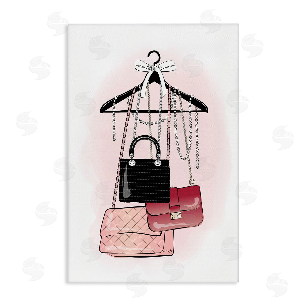 Glam Handbags Hanging Canvas Wall Art, Home Decor by Martina Pavlova