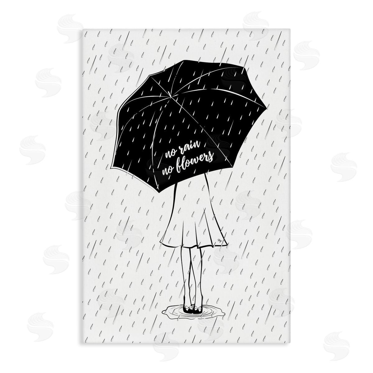 No Rain No Flowers Canvas Wall Art, Home Decor by Martina Pavlova