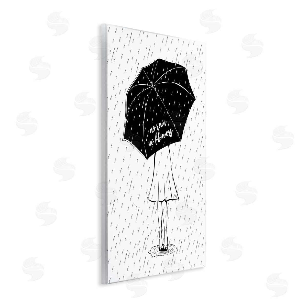 No Rain No Flowers Wood Plaque Wall Art, Home Decor by Martina Pavlova