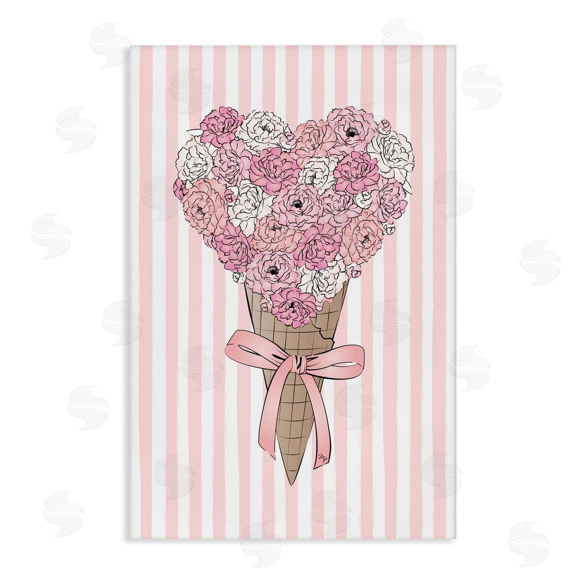 Flower Bouquet Ice Cream Canvas Wall Art, Home Decor by Martina Pavlova