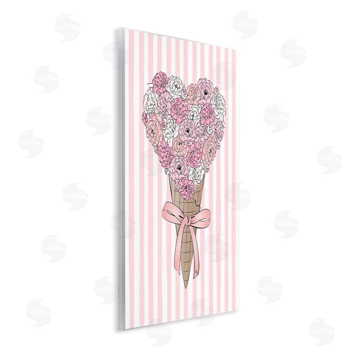 Flower Bouquet Ice Cream Wood Plaque Wall Art, Home Decor by Martina Pavlova