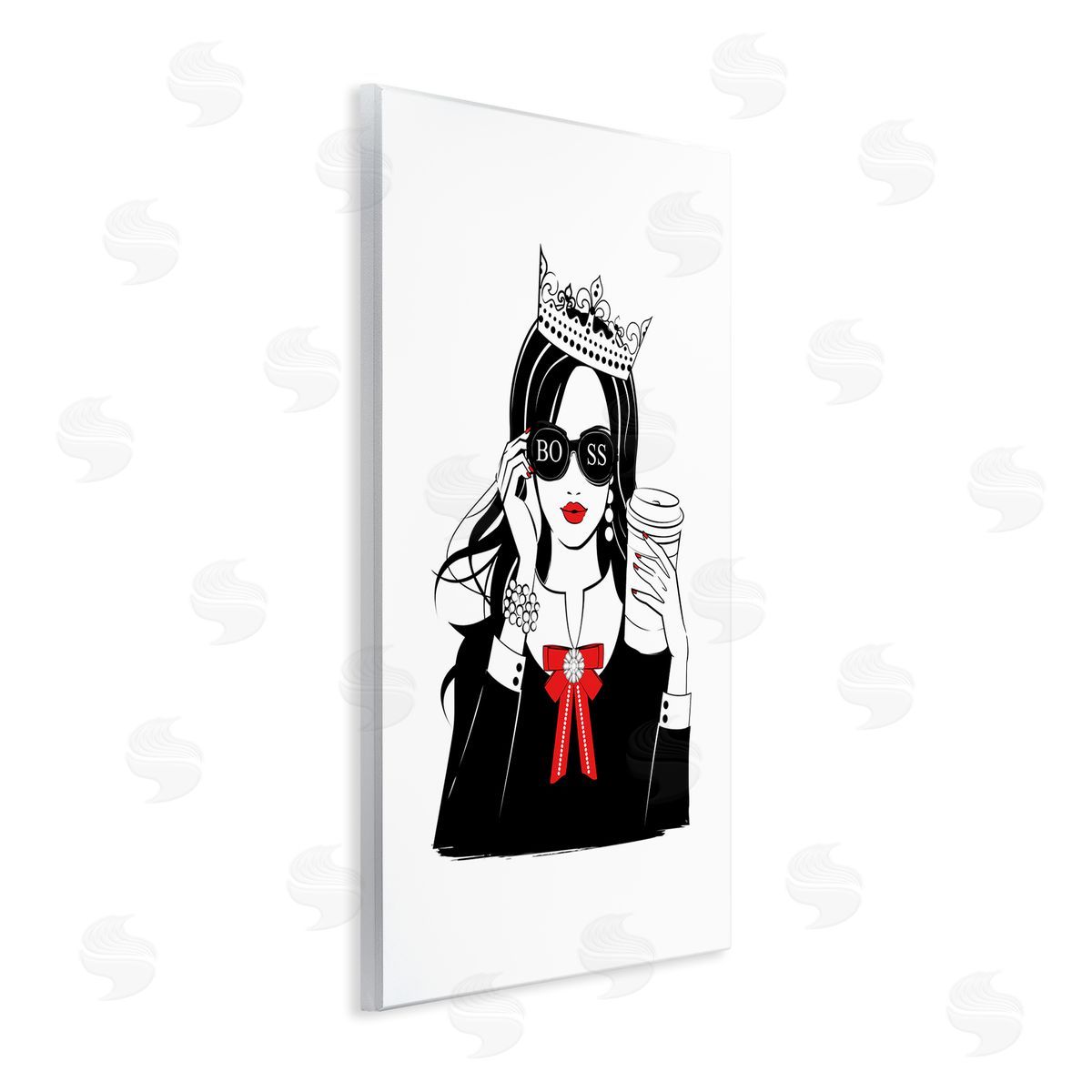 Jeweled Girl Boss Wood Plaque Wall Art, Home Decor by Martina Pavlova