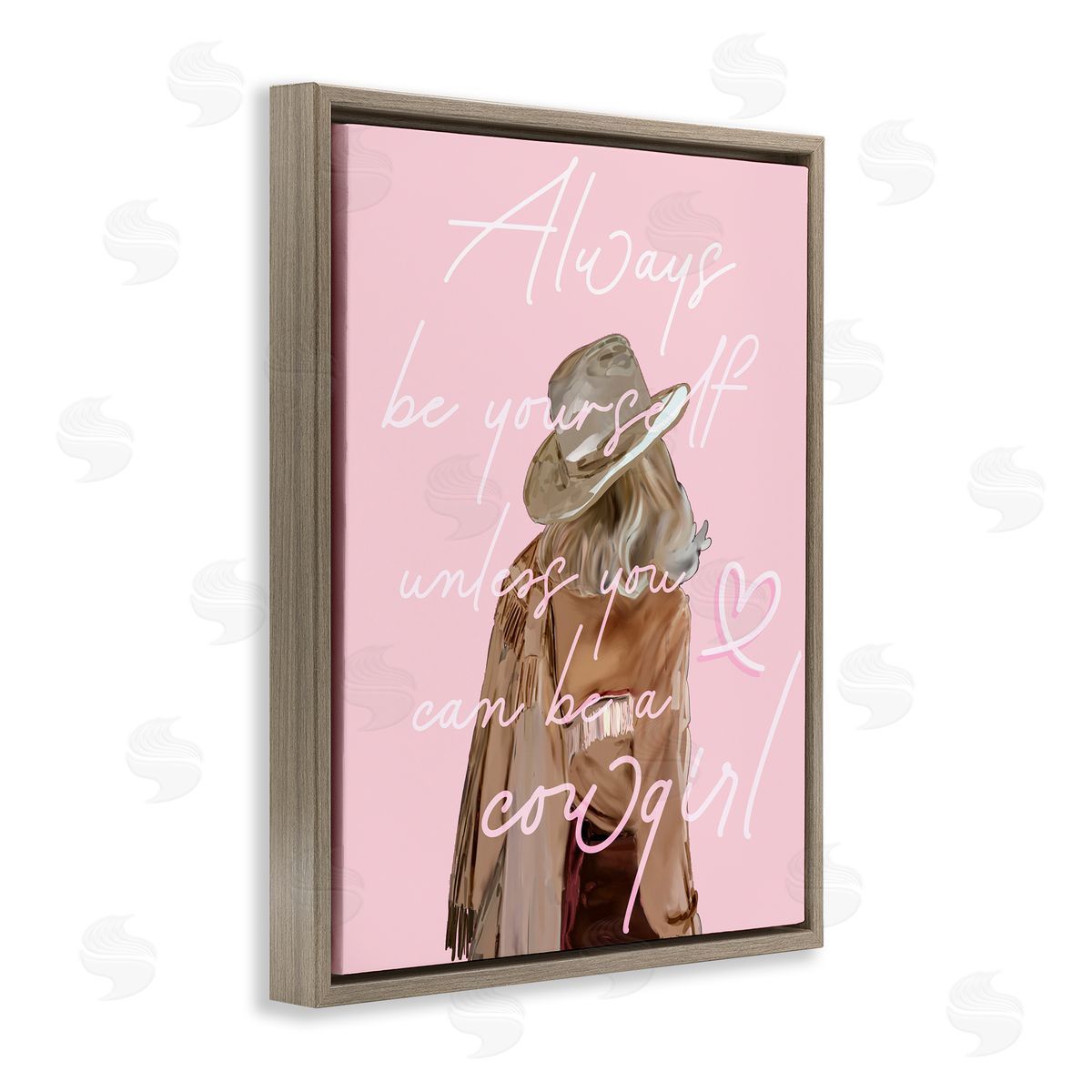 Be Yourself Cowgirl Brown Floating Frame Canvas Wall Art, Home Decor by Amelia Noyes