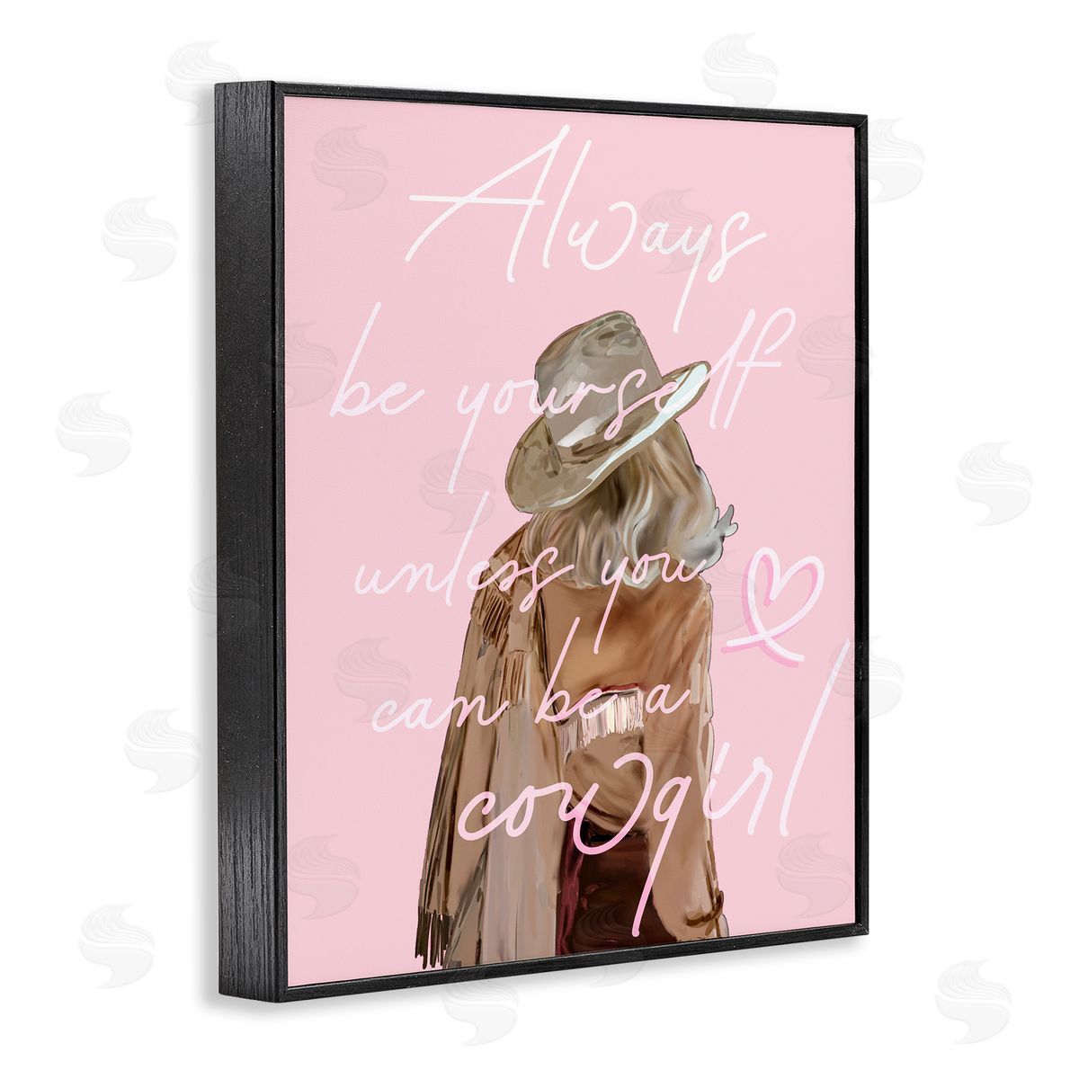 Be Yourself Cowgirl Black Frame Print Wall Art, Home Decor by Amelia Noyes