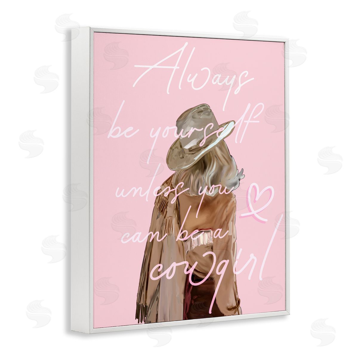 Be Yourself Cowgirl White Frame Print Wall Art, Home Decor by Amelia Noyes