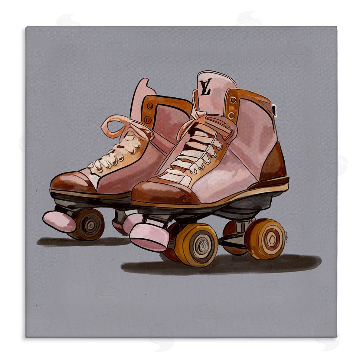 Roller Skates on Grey Canvas Wall Art, Home Decor by Amelia Noyes