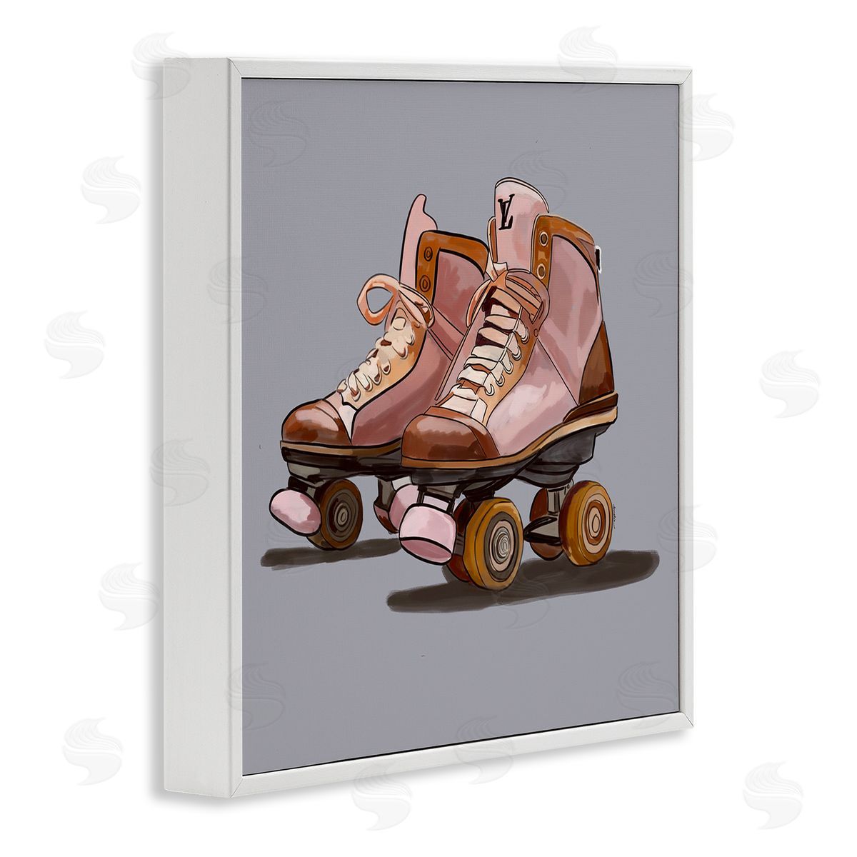 Roller Skates on Grey White Frame Print Wall Art, Home Decor by Amelia Noyes