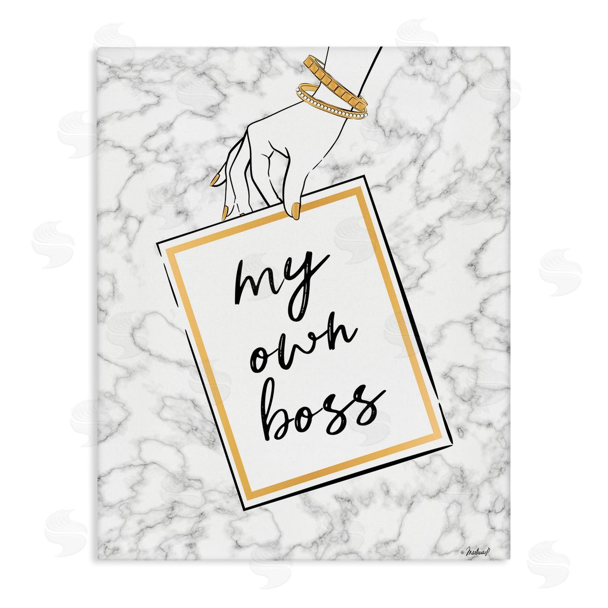 My Own Boss Phrase Canvas Wall Art, Home Decor by Martina Pavlova