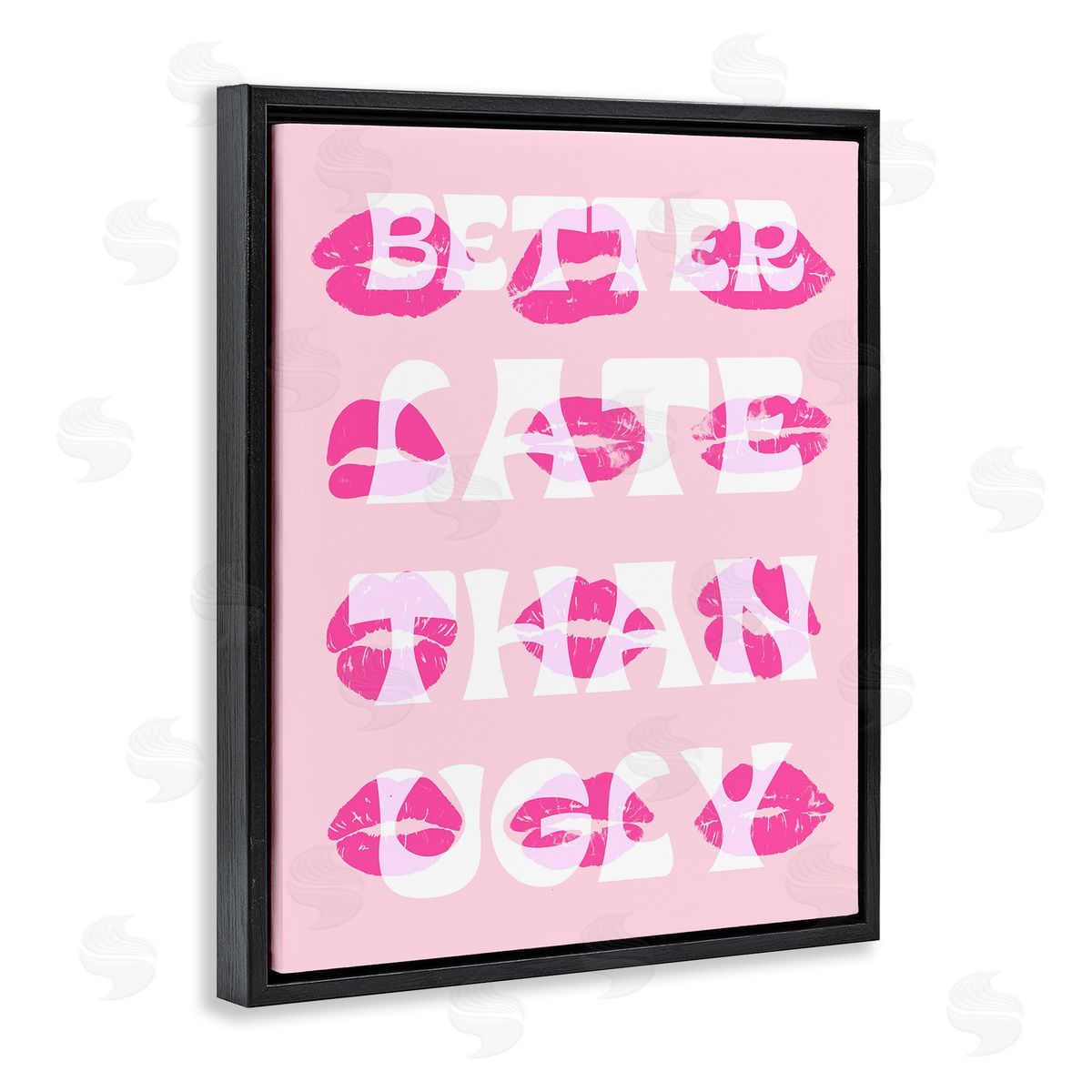 Better Late Than Ugly Black Floating Frame Canvas Wall Art, Home Decor by Stupell Studio