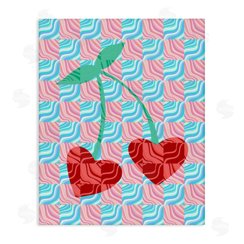 Stupell Studio | Groovy Checkered Cherries