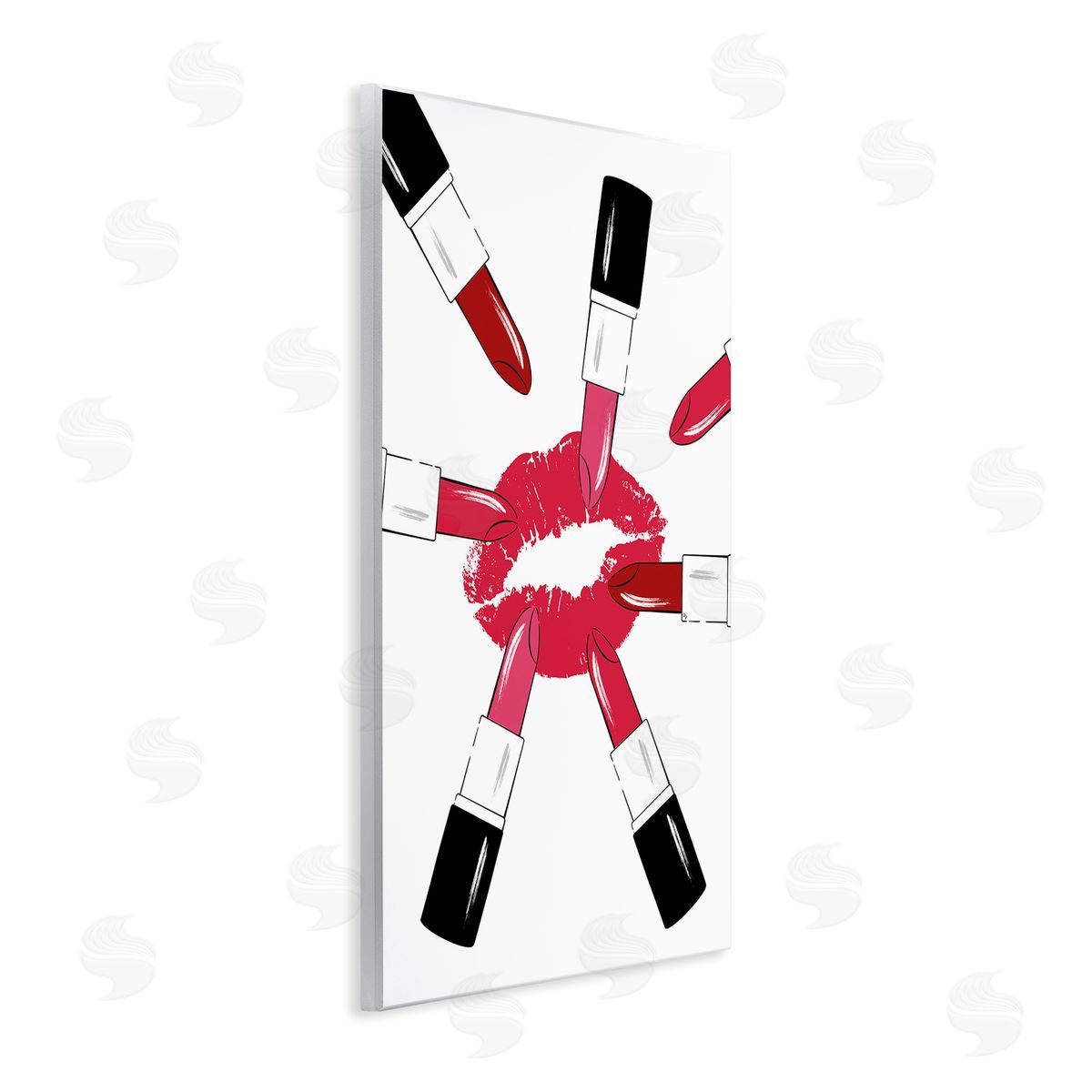 Lipsticks and Kiss Wood Plaque Wall Art, Home Decor by Martina Pavlova