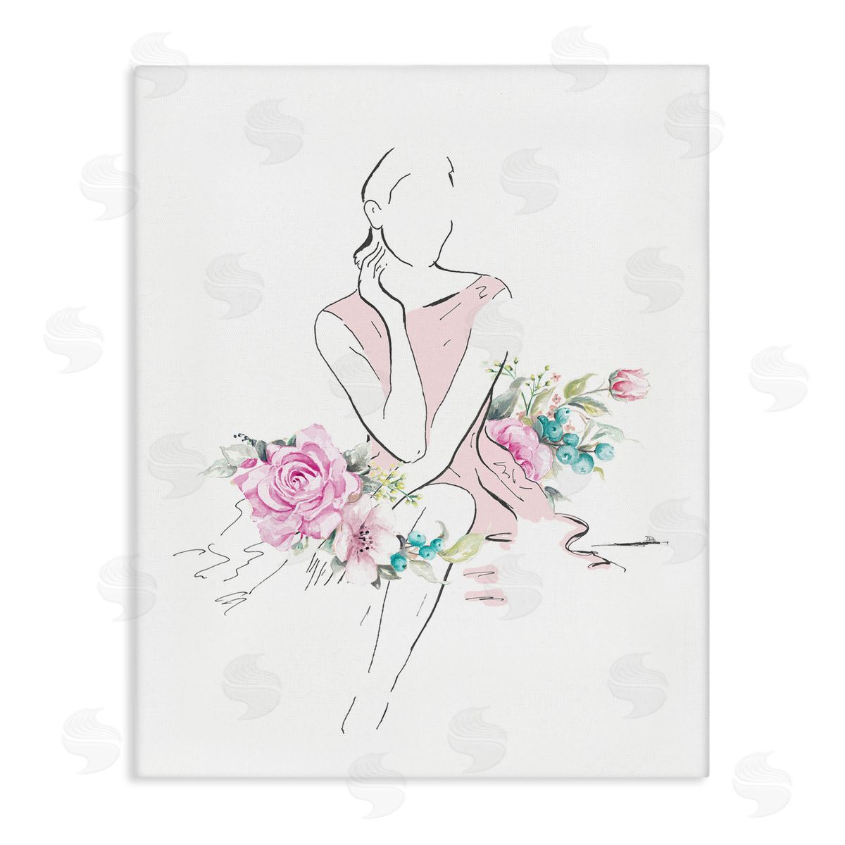 Soft Floral Fashion Canvas Wall Art, Home Decor by Patricia Pinto