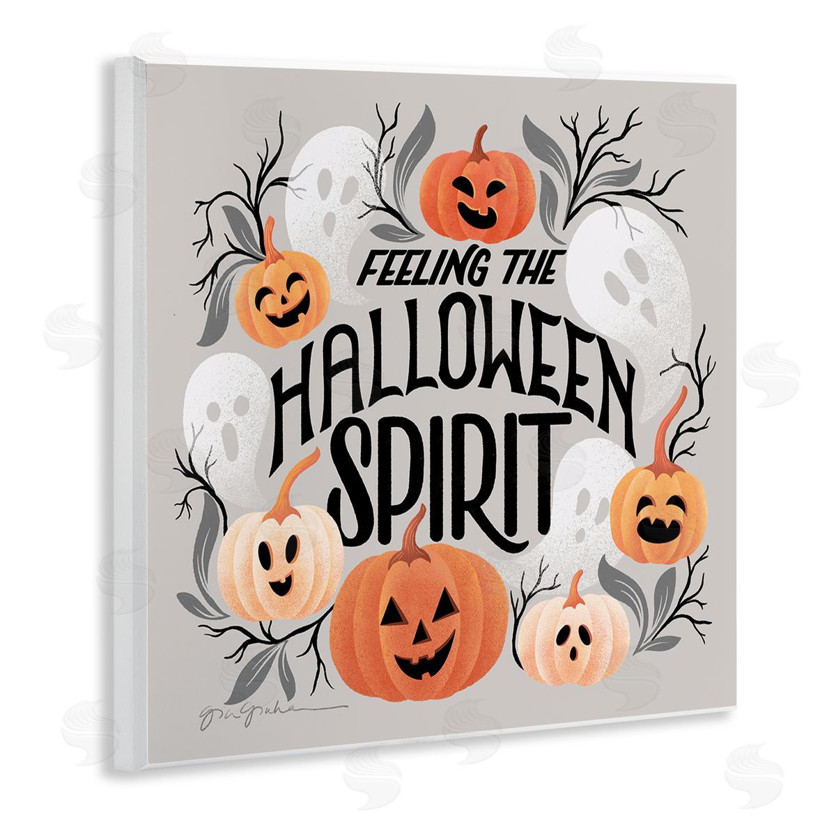 Feeling Halloween Spirit Wood Plaque Wall Art, Home Decor by Gia Graham