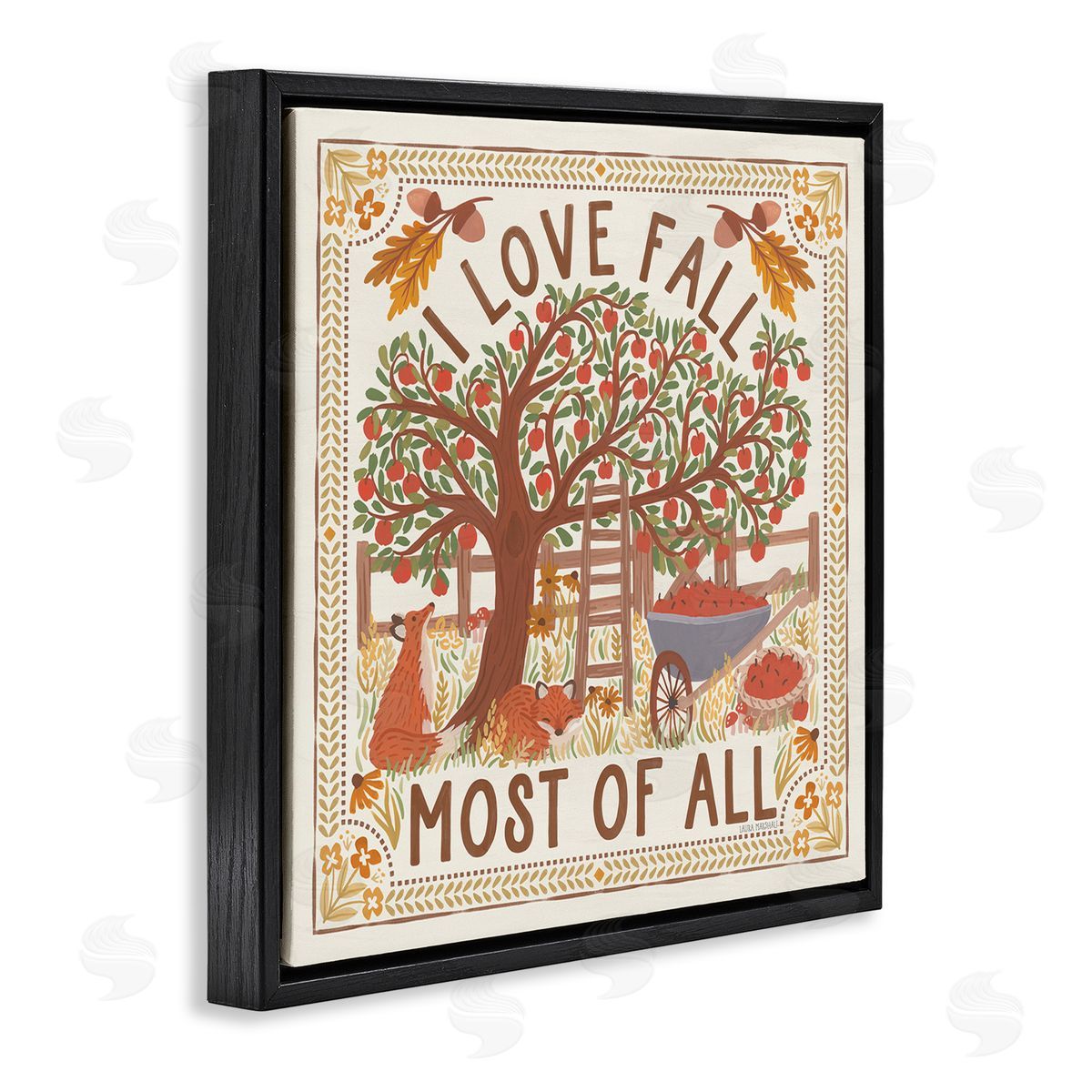 Love Fall Scenery Black Floating Frame Canvas Wall Art, Home Decor by Laura Marshall