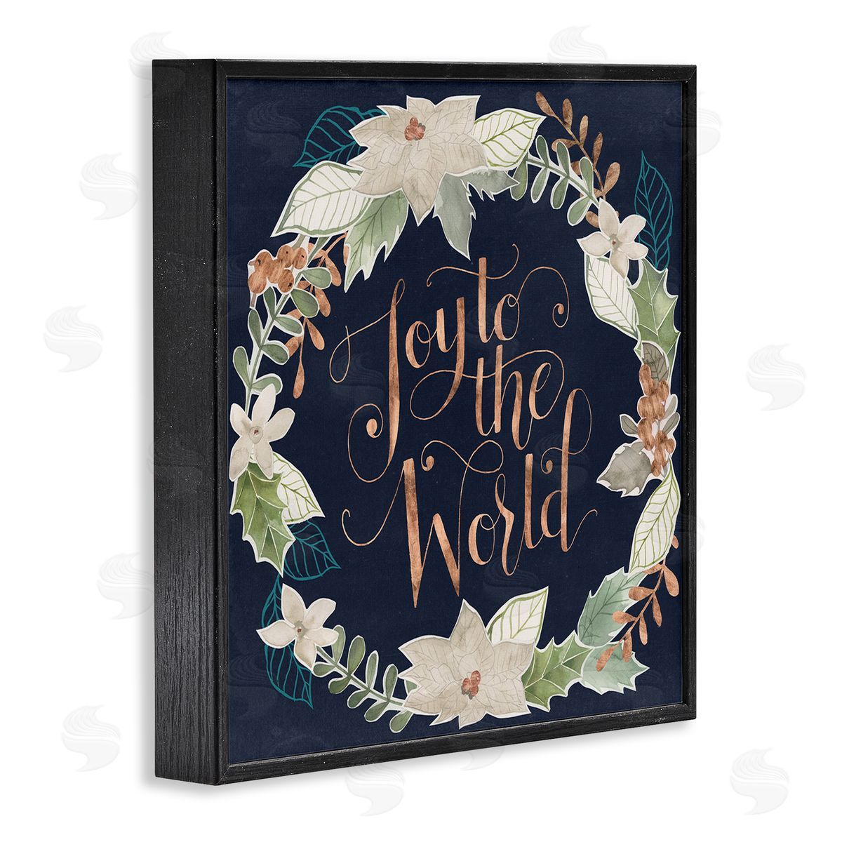 Joy To The World Black Frame Print Wall Art, Home Decor by Grace Popp