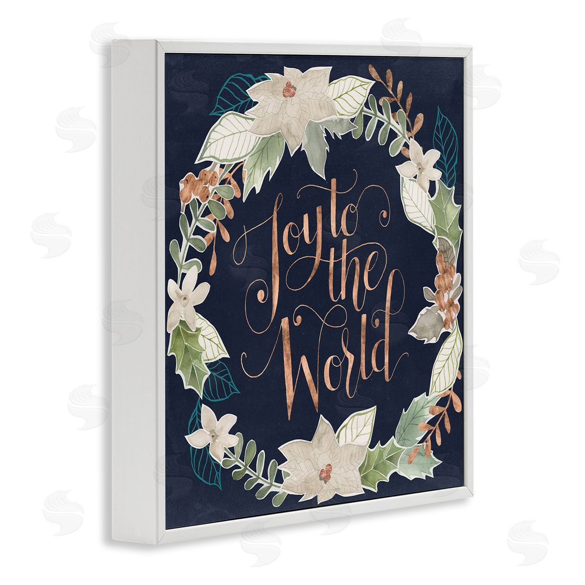 Joy To The World White Frame Print Wall Art, Home Decor by Grace Popp