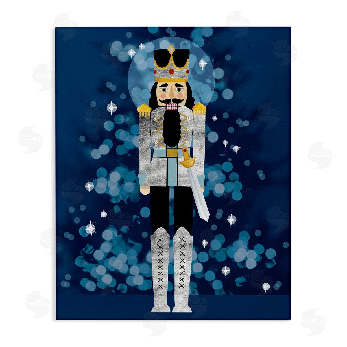 Seasonal Modern Nutcracker Canvas Wall Art, Home Decor by Grace Popp