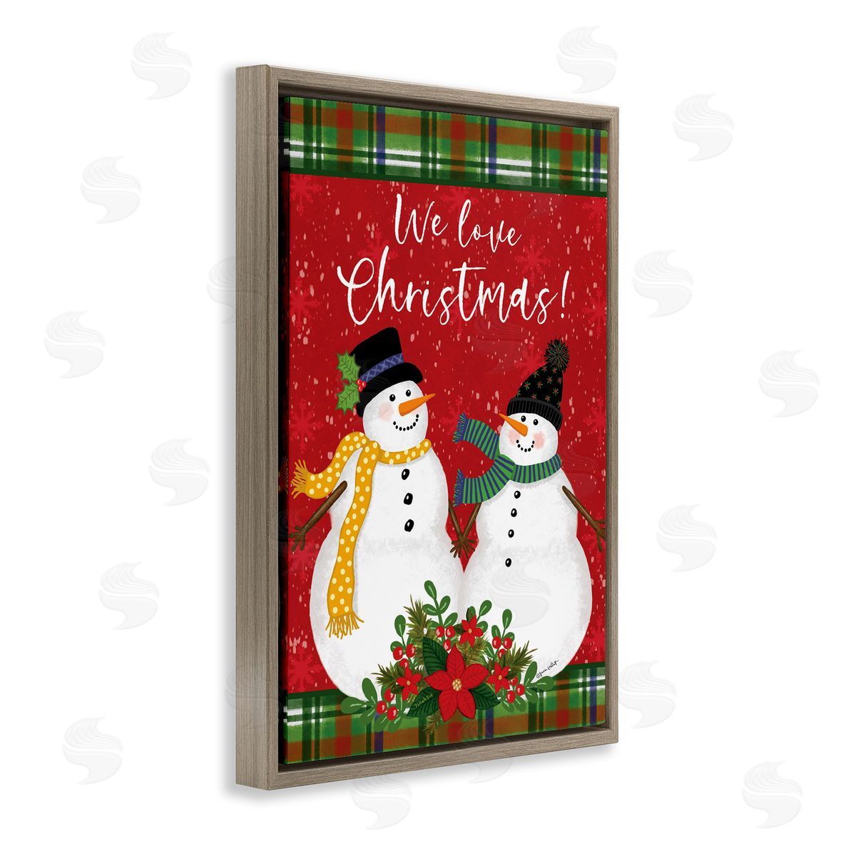 We Love Christmas Brown Floating Frame Canvas Wall Art, Home Decor by Annie LaPoint