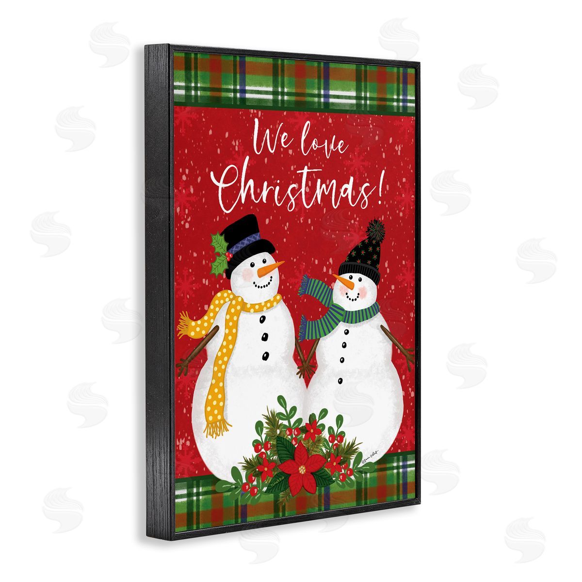 We Love Christmas Black Frame Print Wall Art, Home Decor by Annie LaPoint