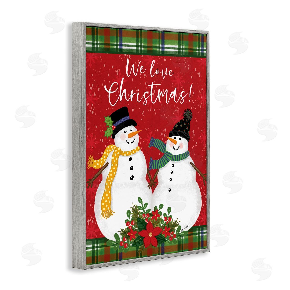 We Love Christmas Grey Frame Print Wall Art, Home Decor by Annie LaPoint