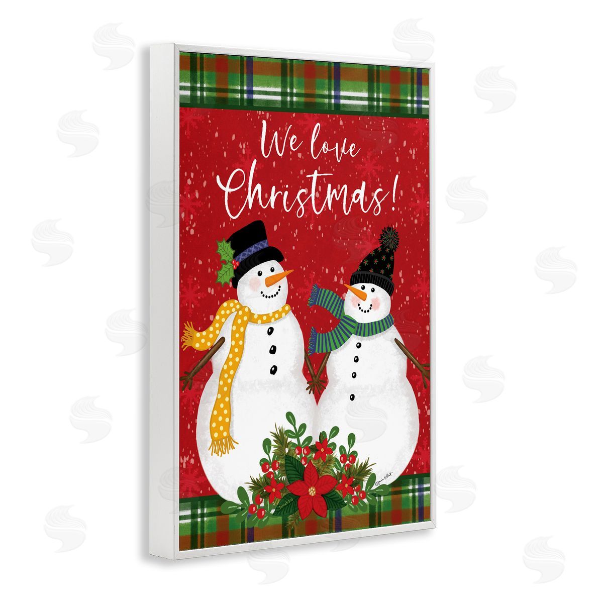 We Love Christmas White Frame Print Wall Art, Home Decor by Annie LaPoint