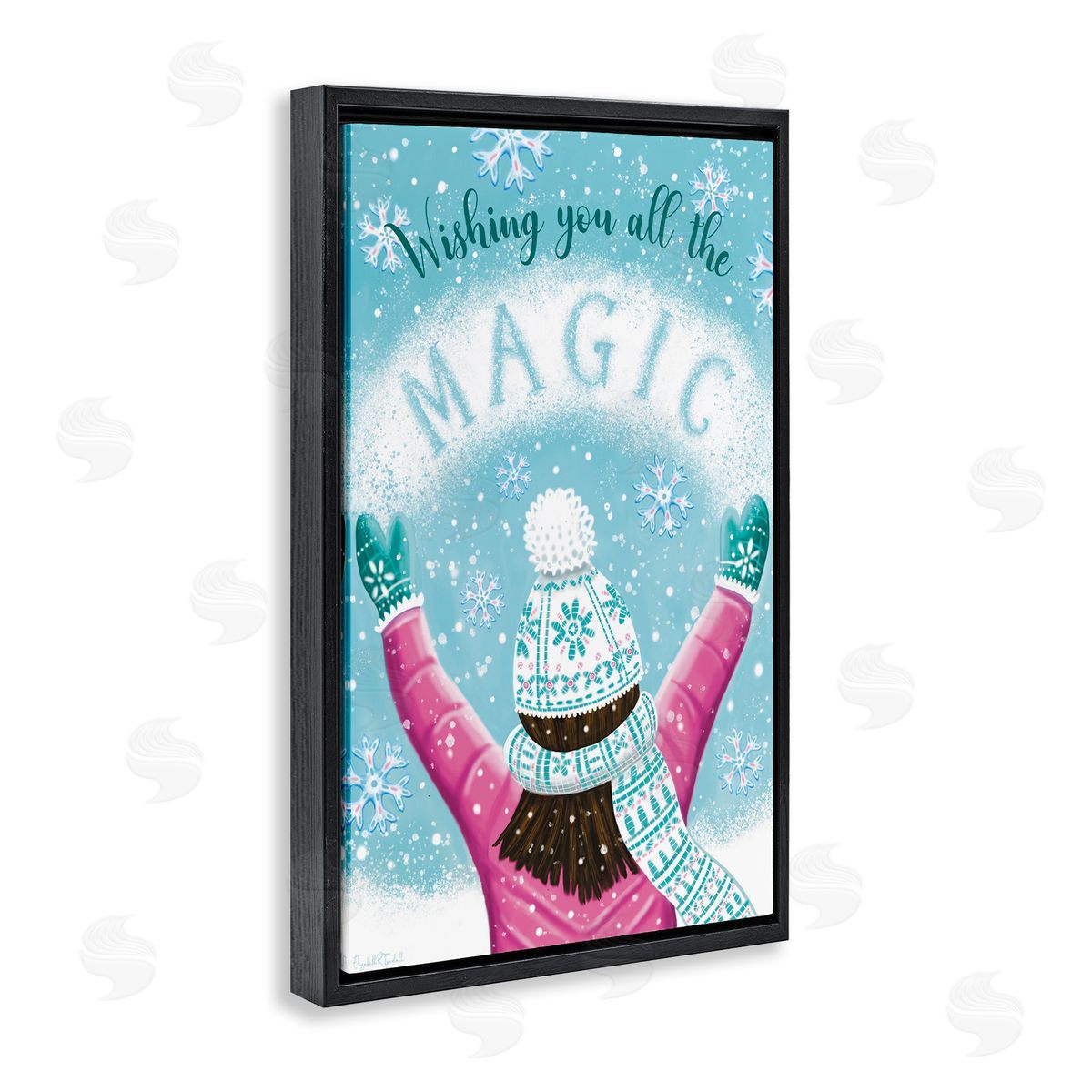 Wishing You Magic Black Floating Frame Canvas Wall Art, Home Decor by Elizabeth Tyndall