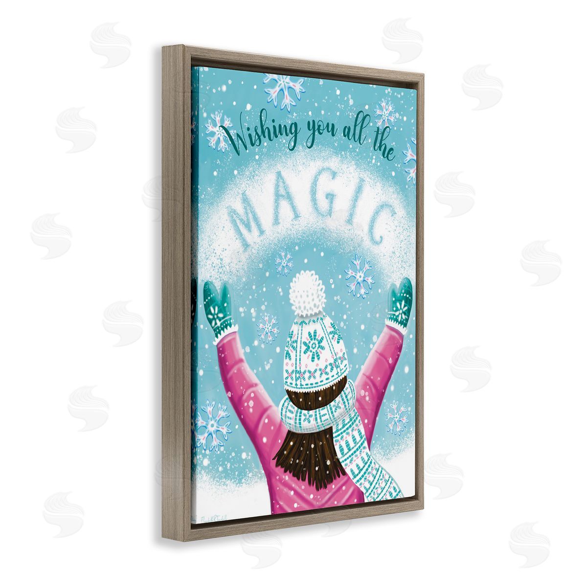 Wishing You Magic Brown Floating Frame Canvas Wall Art, Home Decor by Elizabeth Tyndall