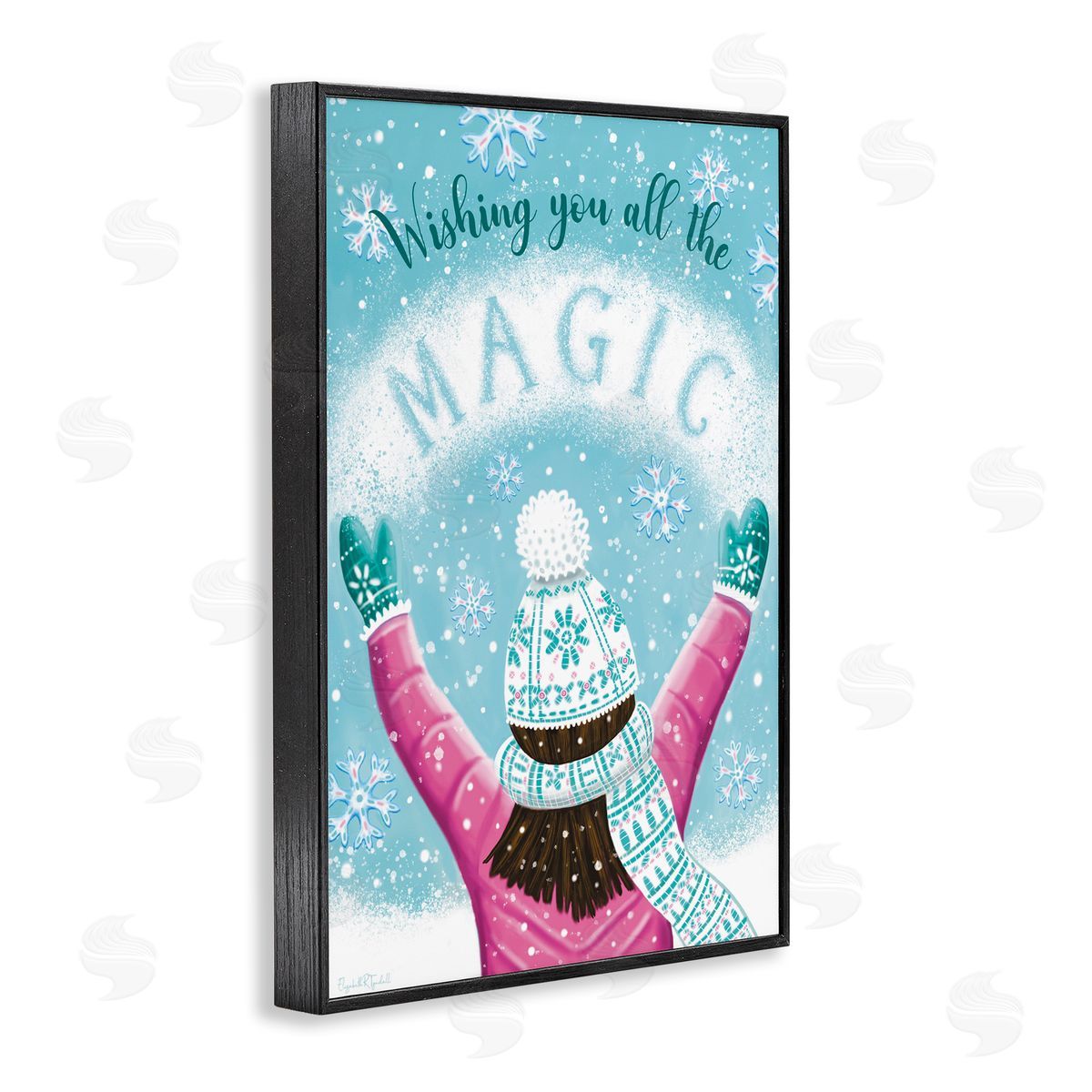 Wishing You Magic Black Frame Print Wall Art, Home Decor by Elizabeth Tyndall