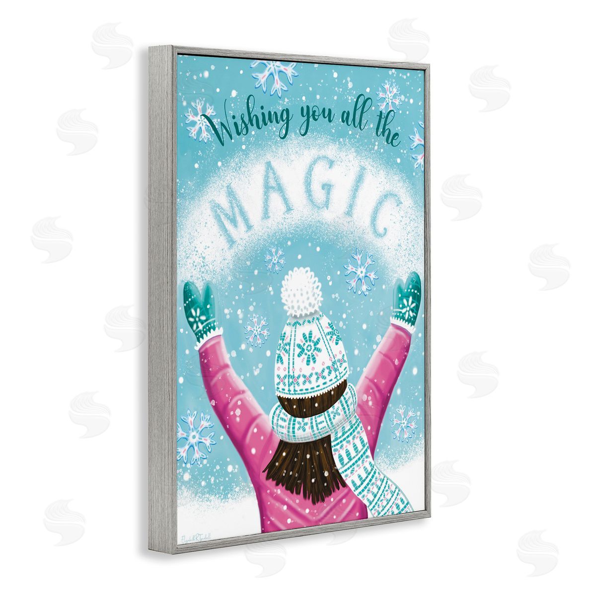 Wishing You Magic Grey Frame Print Wall Art, Home Decor by Elizabeth Tyndall