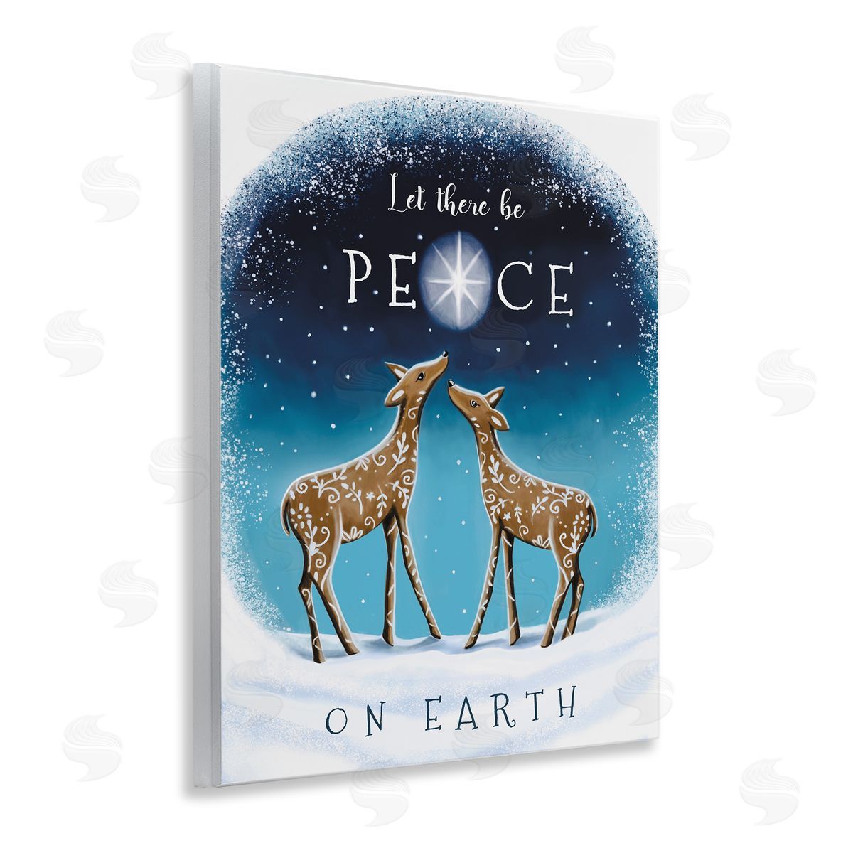 Peace On Earth Reindeer Wood Plaque Wall Art, Home Decor by Elizabeth Tyndall