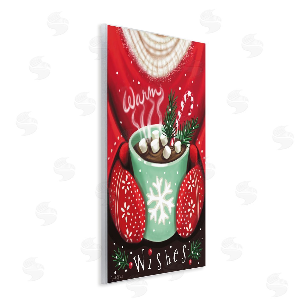 Warm Wishes Hot Cocoa Wood Plaque Wall Art, Home Decor by Elizabeth Tyndall
