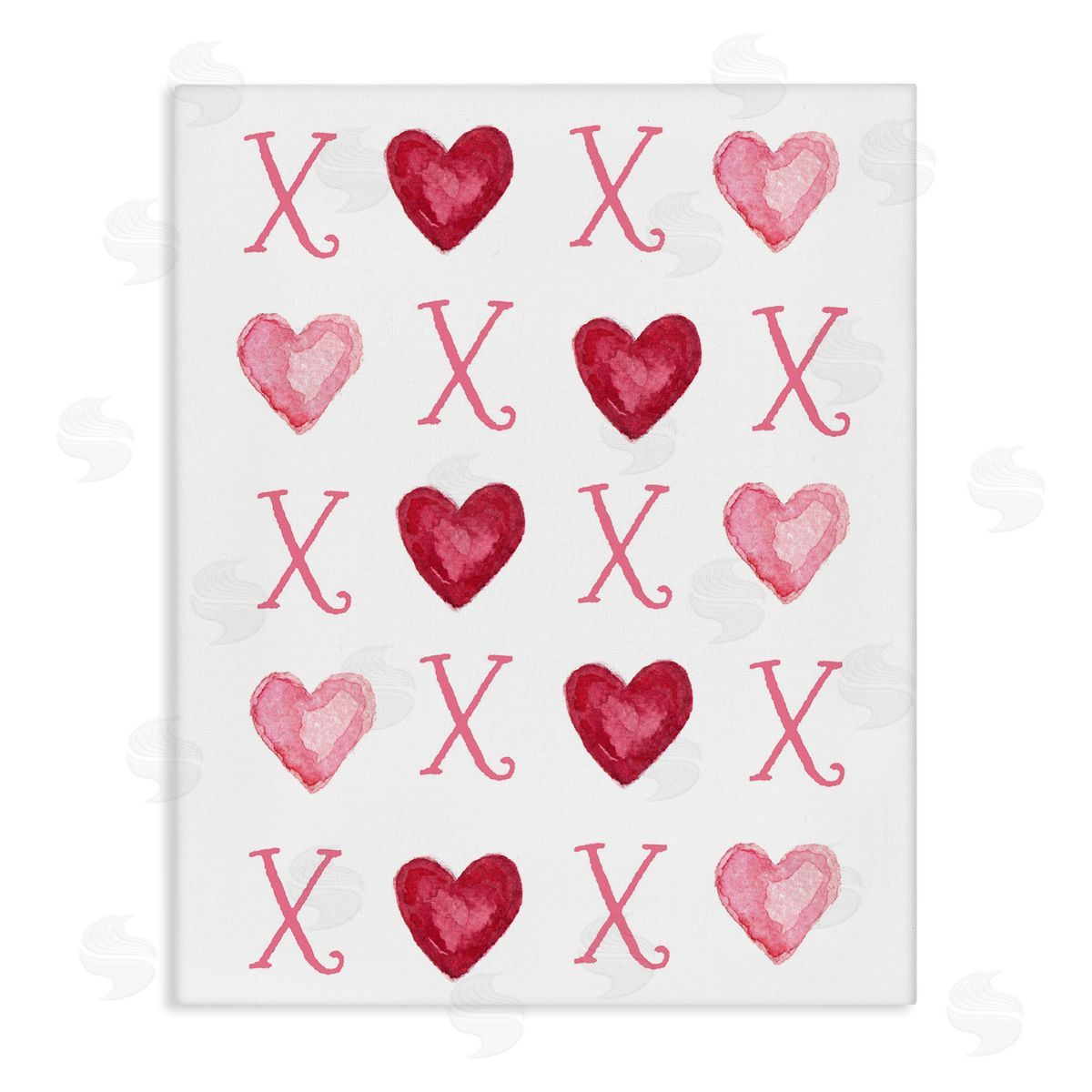 Pink XOXO Hearts Canvas Wall Art, Home Decor by Elizabeth Tyndal