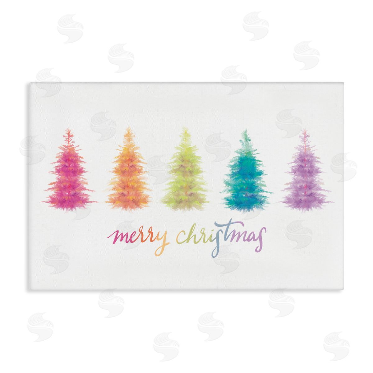 Rainbow Christmas Trees Canvas Wall Art, Home Decor by House Fenway